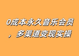 0成本永久音乐会员，多渠道变现实操-花花网赚