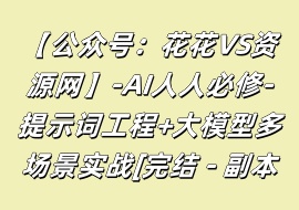 AI人人必修-提示词工程+大模型多场景实战【完结 – 副本】-花花网赚