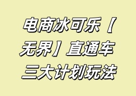 电商冰可乐【无界】直通车 三大计划玩法-花花网赚