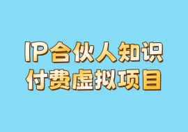 IP合伙人知识付费虚拟项目-花花网赚