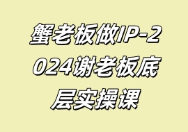 蟹老板做IP-2024谢老板底层实操课-花花网赚