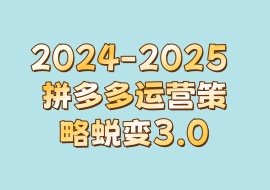 2024-2025 拼多多运营策略蜕变3.0-花花网赚
