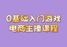 0基础入门游戏电商主播课程-花花网赚