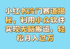 【公众号：花花VS资源网】-小红书冷门赛道揭秘,利用小众软件实现无脑搬运，轻松月入过万-花花网赚