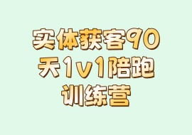 实体获客90天1v1陪跑训练营-花花网赚