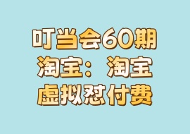 叮当会60期淘宝：淘宝虚拟怼付费-花花网赚