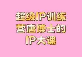 超级IP训练营唐博士的IP大课-花花网赚