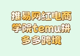 推易网红电商学院temu拼多多跨境-花花网赚