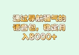 通过导航骚气的语音包，稳定月入8000+-花花网赚