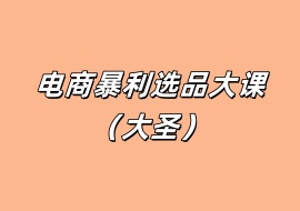 电商暴利选品大课（大圣）-花花网赚