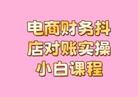 电商财务抖店对账实操小白课程-花花网赚
