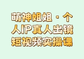 萌神姐姐·个人IP真人出镜短视频实操课-花花网赚