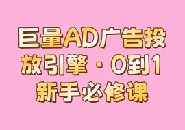 巨量AD广告投放引擎·0到1新手必修课-花花网赚
