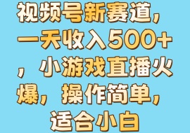 视频号新赛道，一天收入500+，小游戏直播火爆，操作简单，适合小白-花花网赚