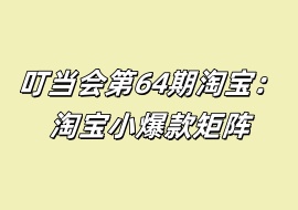 叮当会第64期淘宝：淘宝小爆款矩阵-花花网赚
