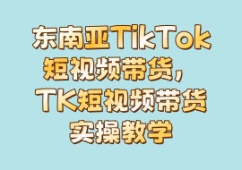东南亚TikTok短视频带货，TK短视频带货实操教学-花花网赚