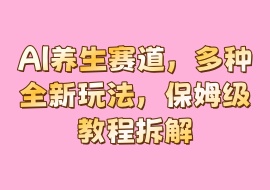 AI养生赛道，多种全新玩法，保姆级教程拆解-花花网赚